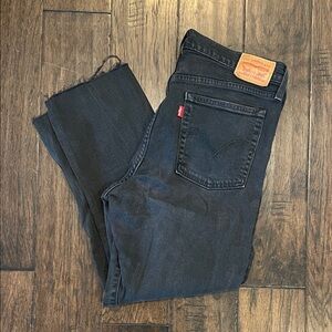 Levi’s Black Washed Jeans (Grey Fade) – Size 31 | Raw Hem